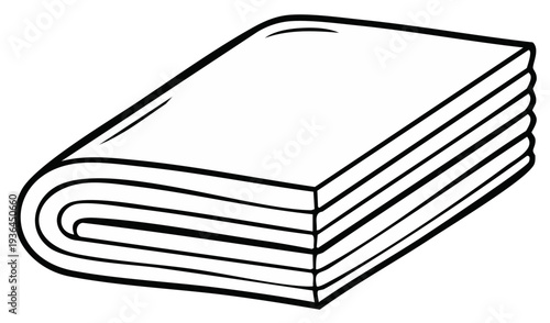 Stack of folded towels sketch illustration. Laundry heap outline vector