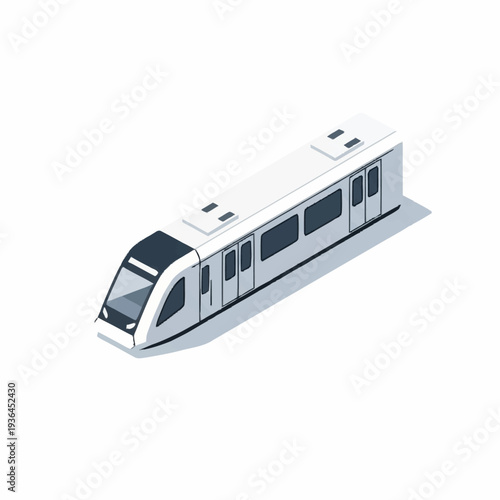 White Modern Train with Sleek Design.