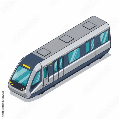 Modern Train with Sleek Design and Windows.