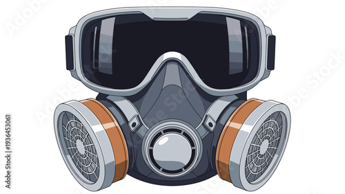 High-quality professional gas mask and protective goggles designed for industrial safety and hazardous environments.