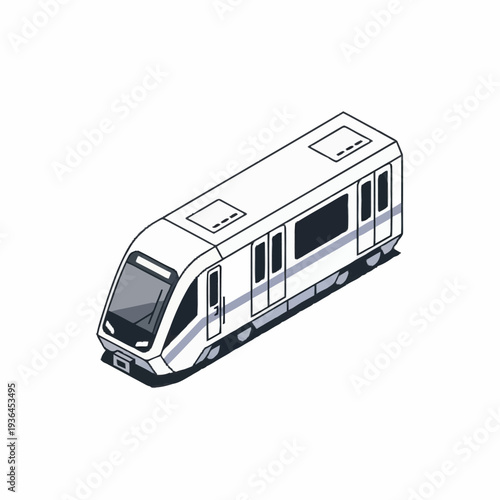 Modern Train Illustration with Clean Design.