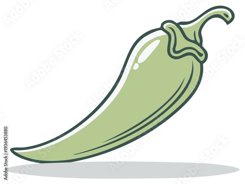 Isolated Jalapeno Pepper Illustration Green Jalapeños Spicy Condiment Ingredient