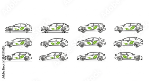 Silver Cars with Green Number Four.