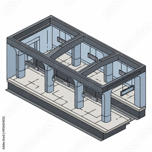 3D Architectural Model of Building Structure.