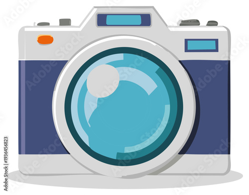 Cute retro style film camera illustration capturing the essence of photography and creative memories