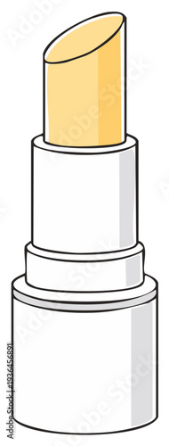 Yellow Tinted Lip Balm Stick Illustration, Cosmetics, Personal Care, Beauty Product