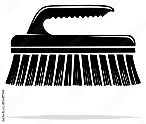Black silhouette of a scrubbing brush.