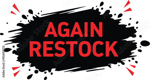  Again restock sale tag label for shopping promotion and retail store discount offer