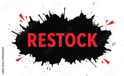 Restock sale tag label for shopping promotion and retail store discount offer