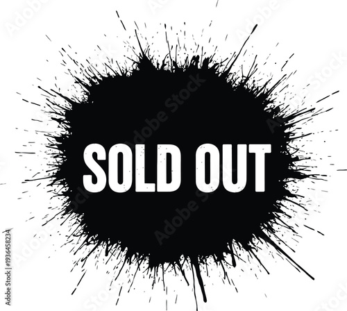 Sold out label tag for product sale promotion and e commerce shopping banner
