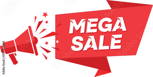 Mega sale promotion banner for limited time retail offers