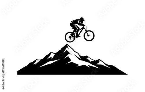 Mountain Biker Silhouette Adventure