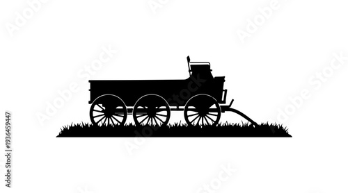 Vintage Horse-Drawn Wagon Vector Illustration