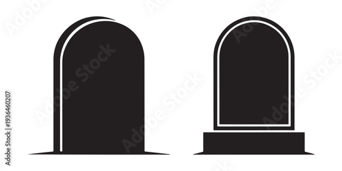 Qingming festival rounded tombstone silhouette ancestral grave clean vector