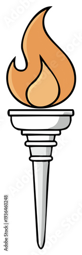 Cartoon Torch with Flame