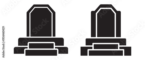 Qingming festival twin tombstone silhouette ancestral grave memorial clean vector