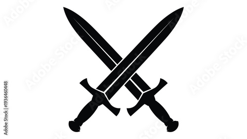 Two black swords crossed over each other