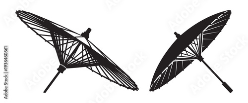 Qingming festival feather pair silhouette traditional ritual symbol clean vector illustration isolated
