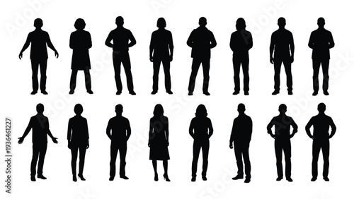 A group of people standing in two rows