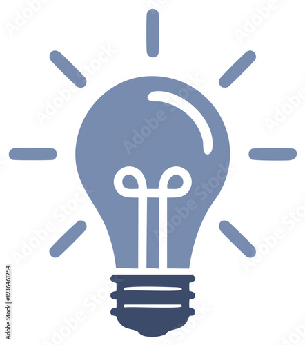 Bright light bulb symbolizing innovation and creative ideas illuminated with radiating lines