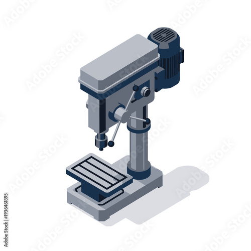 Isometric illustration of a drilling machine on a white background.