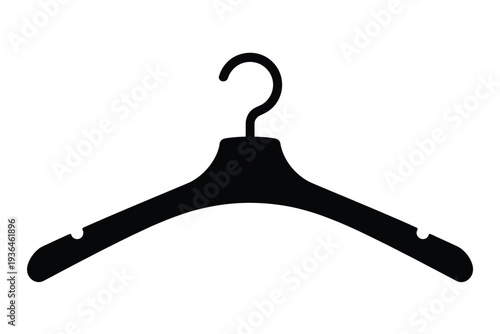 Black clothes hanger with hook and grooves