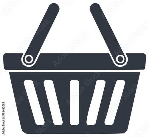 Shopping Basket Illustration with Two Handles Grocery Store Commerce Retail Economy