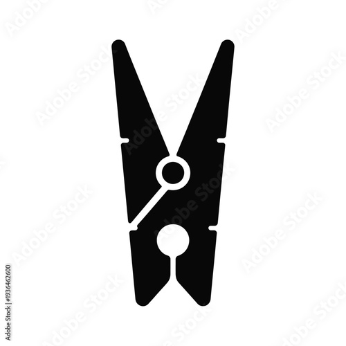 Black and white clothespin with two circles laundry