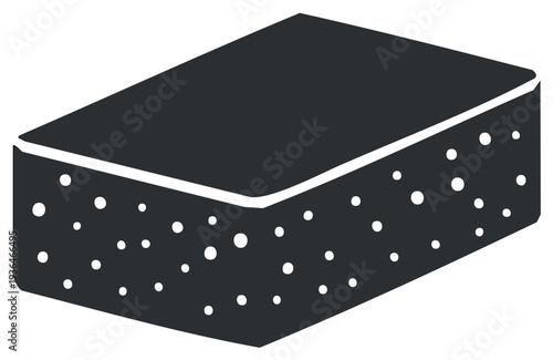 Porous Sponge Block Icon, Cleaning Supply, Bath, Washing Object Illustration