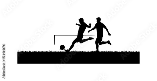 Dynamic Soccer Duel Silhouette