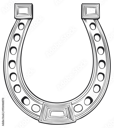 Ornate Vintage Horseshoe Lucky Charm Stylized Metal Object