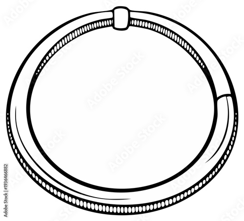 Ancient bronze arm ring with intricate decorative texture and a simple clasp fastening