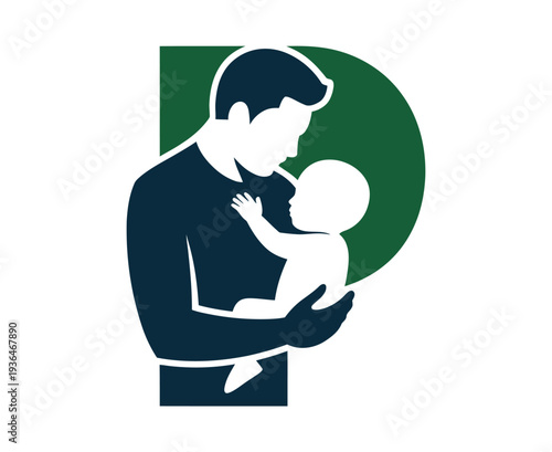 A loving father holding his baby in a tender moment of parenthood and care.