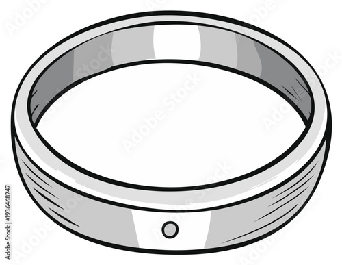 Simple Silver Ring with a Small Gemstone Detail for Jewelry or Wedding Concepts