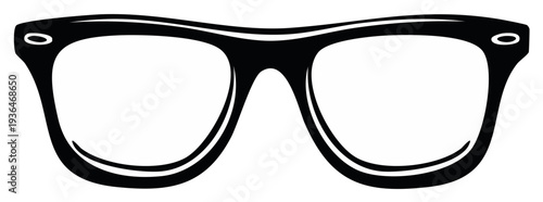 Black framed sunglasses illustration isolated on white background.