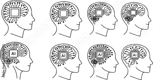 Innovative minds merging with artificial intelligence technology