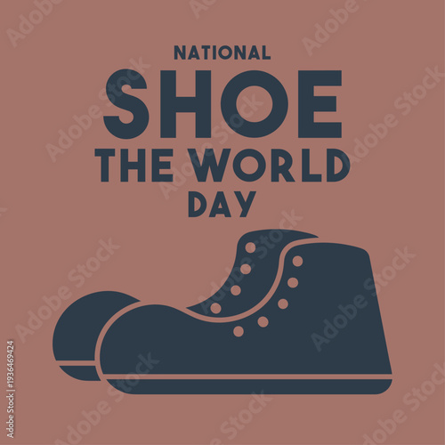 National Shoe The World Day celebration on March. Flat design concept for shoe donation, charity events, and global footwear awareness.