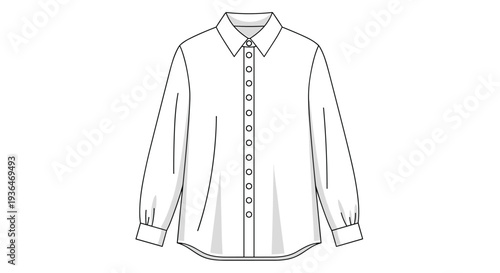 Classic white long-sleeved button-down shirt for formal or professional office wear for men or women in a business environment.