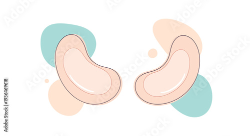 Pair of pink under-eye mask patches for facial skin care and reducing puffiness and dark circles in a beauty treatment routine.