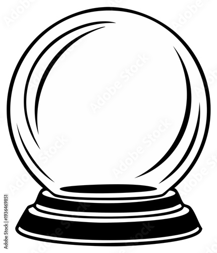 Illustration of a Clear Crystal Ball, Fortune Telling, Magic Prophecy, Divination, Predictions, and Isolated on white