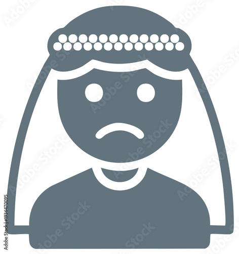 Sad Bride Illustration. Concept of disappointment or heartbreak.