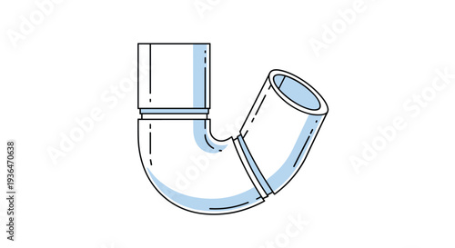White P-trap plumbing pipe connector for sink drainage and wastewater systems isolated on a white background for home repair.