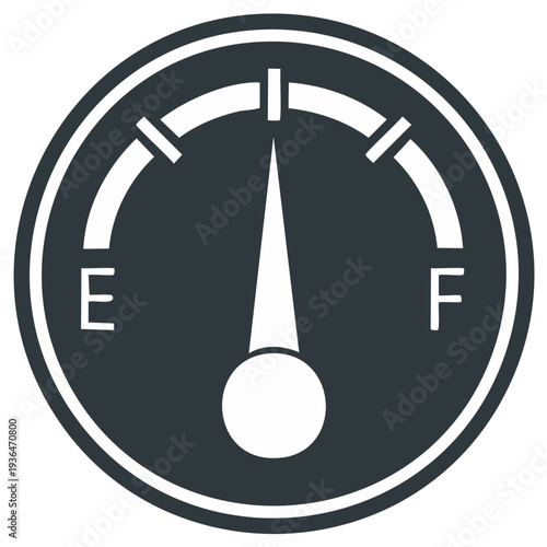 Fuel gauge icon in a retro style