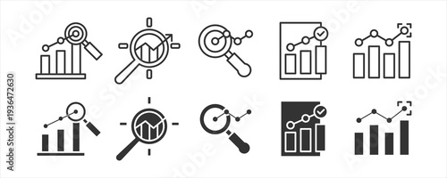 Benchmarking Analytics Performance Icon Set