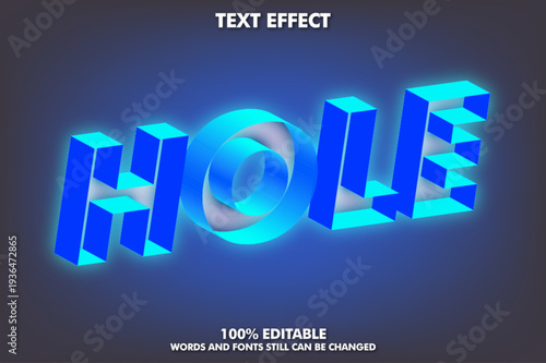 Premium editable text effect with 3D blue letters and customizable font