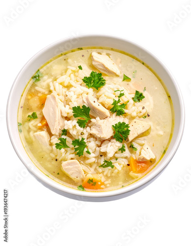 Wallpaper Mural Delicious Bowl of Chicken and Rice Soup Isolated on Transparent or White Background. Torontodigital.ca