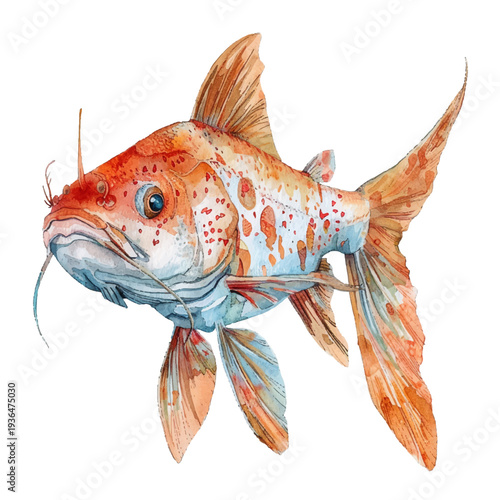 channel catfish hand drawn vector illustration