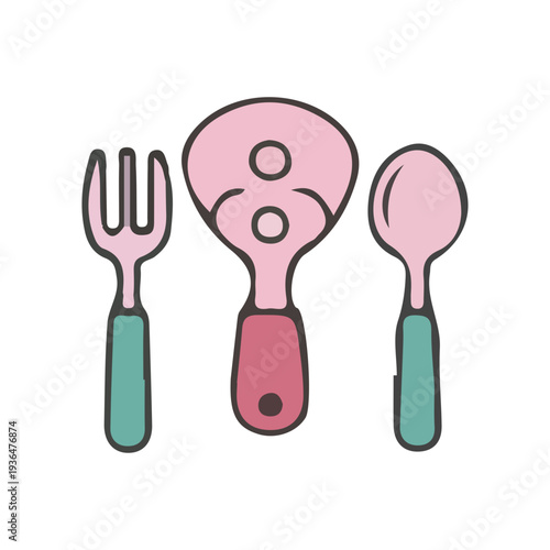 Cute Baby Cutlery Set Icon