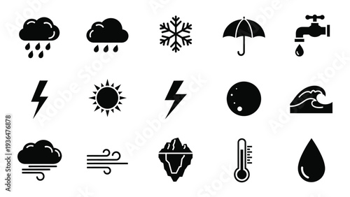 Weather icons for different conditions and forecasts