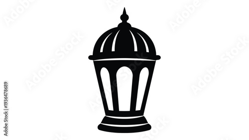 A black and white image of a lantern